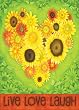 Sunflower Heart House Flag