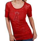 MLB Touch by Alyssa Milano Los Angeles Angels of Anaheim Ladies Red Crystal Premium T-shirt (X-Large)