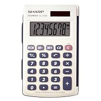 Sharp Electronics EL243SB 8-Digit Twin Power Hard Cover Handheld Calculator
