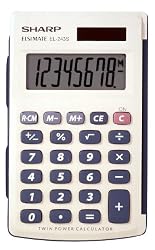 Sharp Electronics EL243SB 8-Digit Twin Powered Calculator
