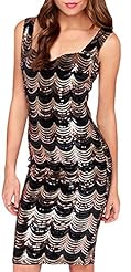 Sexy V-neck General Print Sleeveless Tank Embroidered Sequined Backless Bodycon Dress/Club Dress/Wedding Party Dress/Midi Dress 