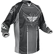 Fly Racing Patrol Men's MX Motorcycle Jersey w/ Free B&F Heart Sticker Bundle - Black/Grey