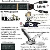 Onyx Black on Black Men's Dual Clip Suspenders in Jacquard Woven Pattern