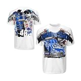 Jimmie Johnson #48 Nascar Total Print Tee by Chase Authentics (White-Royal)