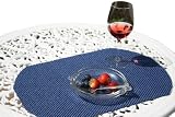 6 PLACEMATS & COASTERS in innovative StayPut non-slip fabric (Indigo Blue) - Ideal for your home, boat, caravan or nursery