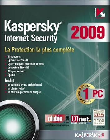 Kaspersky Internet Security 2009 (1 Poste / 1 An)