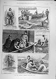 1891 Professional Fishermen Conger Fish Boat Fishing