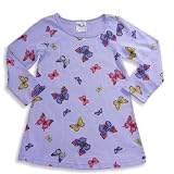 So Fun - Toddler Girls Long Sleeve Butterfly Knit Dress, Lavender, Multi