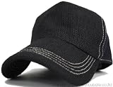 無地ヘンプ　コットンCAP BIGWATCH　オールブラック