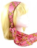 Head Band ~ Designer Inspired Pink with Gold Links