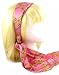 Head Band - Designer Inspired ~ Pink with Gold Links