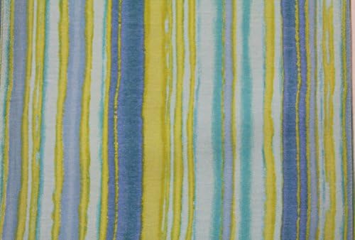 Unomatch Stripe Pattern Printed Dining Table Mats Dining Tables Kitchen Decor Blue and Green Waves 3 Pieces Set (BLUE)