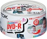 TDK DVD-Rデータ用 1-8倍速対応ホワイトプリンタブル(ワイド)30枚パック[DVD-R47PWDX30PK]