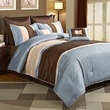 Central Park Maxwell 8-Piece Luxury Queen Comforter Set, Blue