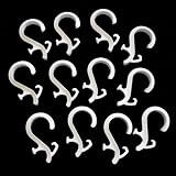 Double-sided Shower Curtain Hooks - Bathroom Hardware - White (Quantity 12)
