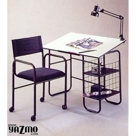 3 Piece Art Drafting Desk W Chair and Lamp by 10 Stars