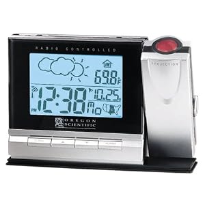 Oregon Scientific BAR338PA ExactSet Projection Clock with Cable-Free Weather Forecaster