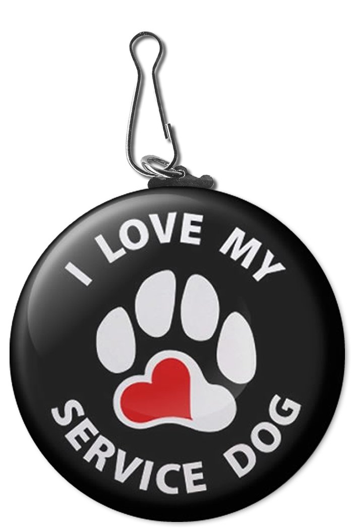 Amazon.com : I LOVE MY SERVICE DOG Heart Paw Symbol 2.25 inch Clip ...