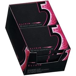 Wrigley's- 5 Elixir Gum, 10/15 Piece Packs A Mouthwatering Berry Sugarfree Gum