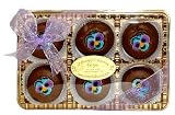 Purple Pansy Belgian Chocolate Dipped Oreo's - Dark Chocolate