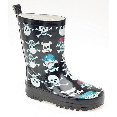 Stormwells skull & cross bones print kids wellington