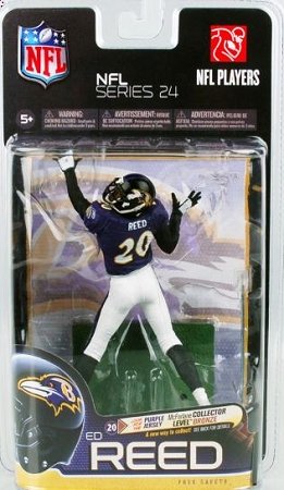 McFarlane Toys NFL Sports Picks Series 24 Action Figure Ed Reed (Baltimore Ravens) Purple Jersey Silver Collector Level Chase