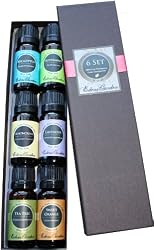 Top 6 100% Pure Therapeutic Grade Basic Sampler Essential Oil Gift Set- 6/10 ml (Eucalyptus, Lavender, Lemongrass, Orange, Peppermint, Tea Tree)