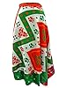 Wrapskirts Vintage Silk Sari Reversible Green Orange Wrap Around Skirt for Womens