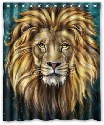 Generic Personalized Cool Head Of Lion Animal Print Sold By Too Amazing Shower Curtain Bath Decor Curtain 48" x 72"