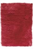 Faux Sheepskin Area Rug, 2-footx3-foot, RED
