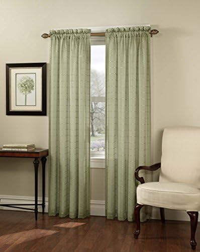 Curtain Closeout Avery Lined Sheer Curtain Panel, Sage, 54 x 63"