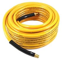Forney 75409 Air Hose, Yellow PVC with 3/8-Inch Male NPT Fittings On Both Ends, 3/8-Inch-by-50-Feet
