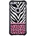 iPhone 6 6s Case, True Color® Hot Pink Leopard & Lace on Zebra Emboss Printed Impact Resistant TPU Anti-slip Grip Snap-On Soft Rugged Cover for iPhone 6/6s (4.7
