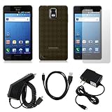 SAMSUNG INFUSE 4G i997 - SMOKE TRANSPARENT CHECKER TPU SKIN CASE + CAR CHAR ....