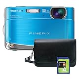 Fujifilm FinePix 12.0MP Digital Camera with 4GB SDHC Card and 
Camera Case - Blue (Z70)