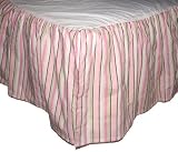 Carters Crib Dust Ruffle - Pink Green Brown Stripe