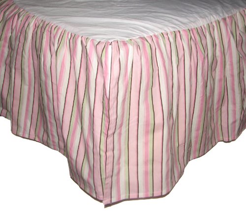 Carters Crib Dust Ruffle - Pink Green Brown Stripe product image