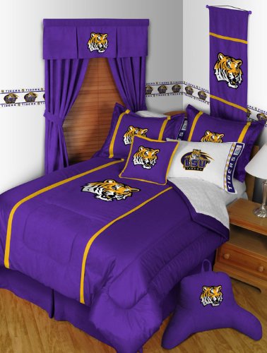 Lsu Tigers 7pc Full Bedding Set Comforter 4pc Sheet Set 2 Pillow