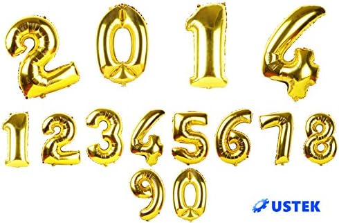USTEK® Golden Number Foil Ballon for Parties