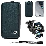 Durable Slim Stylish Flip Protective Carrying Cover Case for iPhone 4 (compatible with all versions) + Includes a eBigValue (TM) Determination Keychain Hand Strap + Includes Anti Glare Screen Protector Guard + Includes a iPod Touch 4th Generation, 360° Rotatable Windshield Mount, easy to adjust and rotate at your best driving comfort