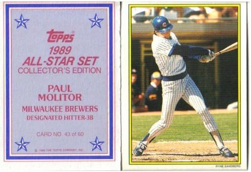 Ryne Sandberg Topps Wrong Back Error Baseball Card