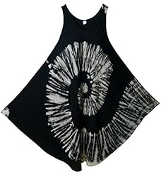 Short Sleeves Sleeveless Rayon Tie Dye Print  Dress