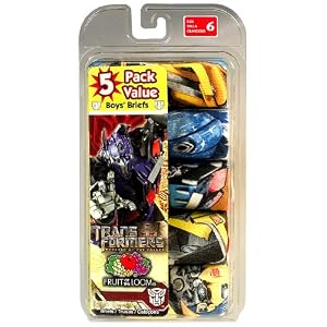 Fruit of the Loom Boys 5 Pack Transformers Briefs Prints