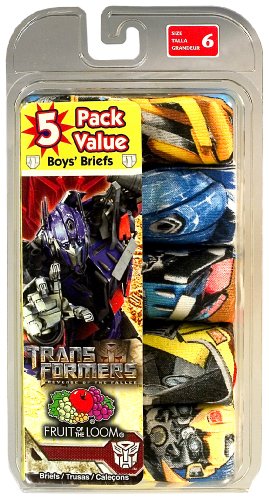 Fruit of the Loom Boys  5 Pack Transformers Briefs Prints