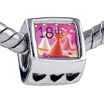 Pandora Style Bead 18th Photo Heart European Charm Bead Fits Pandora Bracelet