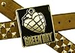 Green Day Heart Grenade in Black Square Belt Buckle