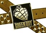 Green Day Heart Grenade in Black Square Belt Buckle