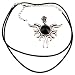 Tribal Sun Skull Pendant / Cord Necklace Black Stone