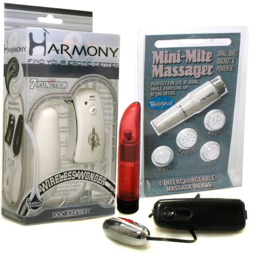 Doc Johnson Harmony Divine White Pearl Wireless Wonder 7 Function Wireless Bullet Vibrator Adult Sex Toy Kit