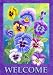 Beautiful Spring Summer Pansy Welcome Garden Flag